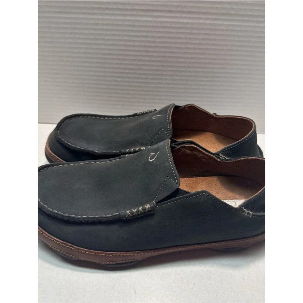 Pre-Owned Olukai Black 8 Loafer Men's Loafers - Upper Leather